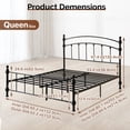 thumbnail image 4 of KATHY&BOB Queen Size Metal Bed Frame with Arched Headboard, Retro Luxury Roman Column, Sturdy Heavy Duty Bed Frame with Storage Space Under-bed, Easy Assembly, No Box Spring Needed (Arched, Queen), 4 of 11