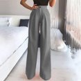 thumbnail image 2 of Odeerbi Pants for Women Trendy Autumn Solid Casual Button Pocket Elastic Waist Long Pants Black, 2 of 8