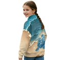 thumbnail image 2 of COEQINE Girls Quarter Zip Sweatshirt Pullover, Loose Fit Long Sleeve Fall Tops with Collar, Soft Polyester Fashion Top for Ages 5-6 Machine Washable, Sea Turtle Beach, 2 of 7