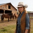 thumbnail image 2 of OJSFQUFP Cowboy Hat for Women and Men with Shapeable Wide Brim Cattleman Western Hats for Cowboys And, 2 of 4