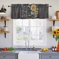thumbnail image 4 of 2 Panels Retro Sunflower Valance for Windows, Spring Summer Farmhouse Floral Butterfly Light Filtering Kitchen Curtains, Rod Pocket Window Treatment Curtain Valances for Living Room Bedroom, 42"x18", 4 of 9