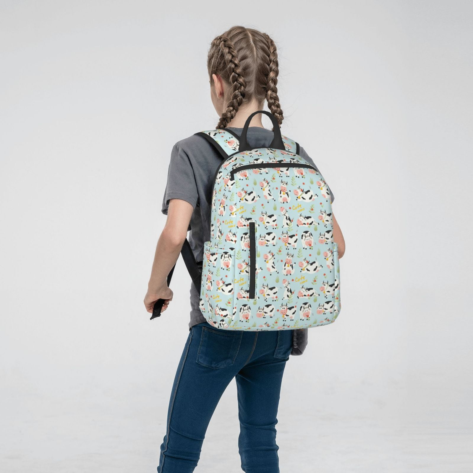 Xecao Cute Cows print Backpack For women men Aesthetic Lightweight Travel Daypack Simple Cute Backpack For Bookbag