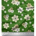 thumbnail image 1 of Soimoi Green Heavy Canvas Fabric Leaves & Flower Print Sewing Fabric Yard 58 Inch Wide, 1 of 6