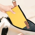 thumbnail image 6 of Portable Foldable Travel Cat Litter Box - 13.7x19.6x4.9 inches / 35x50x12.5 cm - Waterproof Oxford Lining Yellow Cat Toilet for Camping and Car, 6 of 9