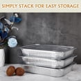 thumbnail image 4 of Aluminum Pans Trays with Deep Plastic Lids 9"x13" inch Half Size Disposable Containers with Heavy Duty Lids - Pack of 25 Recyclable Pans for Baking Storing - Reusable Oven Air Fryer and Freezer Safe, 4 of 7
