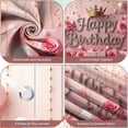 thumbnail image 4 of Pink Theme Banner Royal Crown Princess Backdrop Pink Roses Sparkling Letters Glamorous Party Backdrop for Birthday Party Girls' Birthday Indoor Decoration, 4 of 9