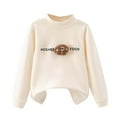 thumbnail image 2 of Delliss Girls' Solid Color Fall Print Mock Neck Blouse 3-10 Years Beige 4 Years, 2 of 5