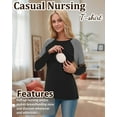 thumbnail image 3 of Women's Maternity Nursing Shirt Top Long Sleeve Patchwork Breastfeeding Clothes, 3 of 5