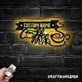 thumbnail image 3 of Craftnamesign Custom Coffee Bar Metal Wall Art LED Light, Personalized Coffee Shop Name Sign, 3 of 5