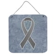 thumbnail image 1 of Grey Ribbon for Brain Cancer Awareness Aluminium Metal Wall or Door Hanging Prints, 6 x 6 In., 1 of 1