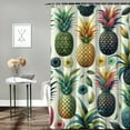 thumbnail image 2 of GOSMITH Colorful Pineapple Leaves Summer Tropical Fruit Cover Printed Shower Curtain Multiple Sizes White, 2 of 6