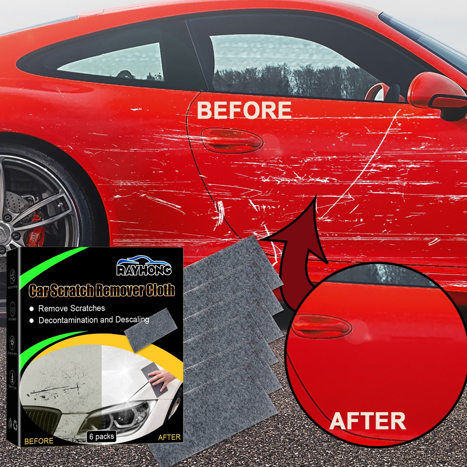 Cadorn Car Scratch Repair Cloth, Magic Polishing Cloth for Minor Scratches & Swirl Marks, Car Paint Restoration Towel