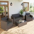 thumbnail image 3 of Snubbull 3 Pack, 36"x 18" Outdoor Patio Seat Cushions Replacement Covers Fit for 4 Pieces 4-Seater Wicker Rattan Patio Conversation Set Loveseat Chair Couch Furniture, Cover Only,Light Grey, 3 of 8