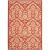 SAFAVIEH Courtyard Yvette Floral Indoor/Outdoor Area Rug, 6'7" x 9'6", Red/Natural