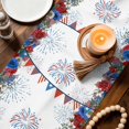 thumbnail image 3 of Independence Day Gnomes Table Runner 70 Inches, 4th of July Red Blue Poppy Floral Bed Runner Dresser Scarves Tabletop for Indoor Outdoor Parties/Ceremony/Banquet, 13" x 70", 3 of 9