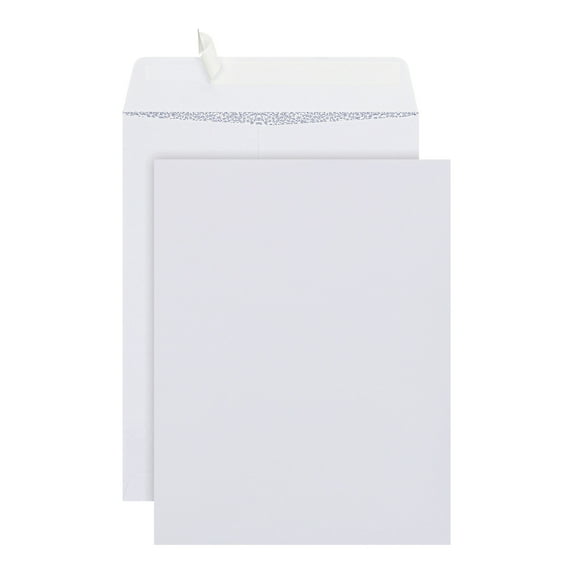 Office Depot Clean Seal(TM) Catalog Envelopes, 10in. x 13in., White With Security Tint, Pack Of 100, 77929