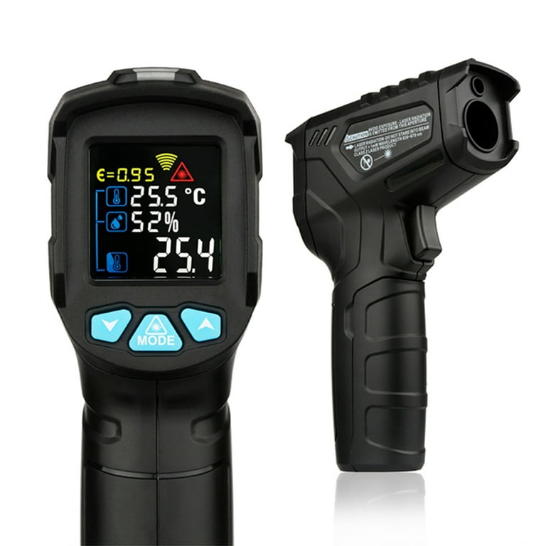 Laser Temperature Meter High/Low Alarm Digital Infrared Thermometer LCD  High Temperature Meter Gun Industrial Outdoor Hygrometer