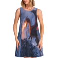thumbnail image 1 of Bixox Robe Sans Manches à Imprimé Dragon de Feu pour Femmes avec Poches, Robe Décontractée Longueur Genou pour l'Été-Petite, 1 of 7
