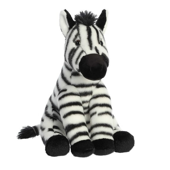 Aurora - Medium White Destination Nation - 12" Zebra - Adventurous Stuffed Animal