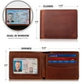 thumbnail image 3 of Serman Brands 2 ID Window Wallet for Men | RFID Blocking | Premium Full Grain Leather | Bifold Top Flip | Extra Capacity Travel Wallet | Canyon Red, 3 of 6