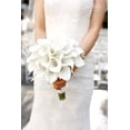 thumbnail image 2 of Ramo de flores artificiales de lirio de cala, color blanco, 12 unidades, para boda, novia, ducha, bendición, regalo para decoración del hogar, flores de lirios de cala, color blanco,Amarillo-blanco, 2 of 10