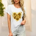 thumbnail image 2 of Tnhcen Women's Summer Basic Floral Print Cotton Blend Shirts - Loose Fit Round Neck Plus Size Friendly S-2XL Casual Tops, 2 of 6