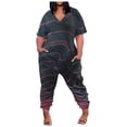 thumbnail image 1 of Birdeem Combinaison Décontractée pour Femme, Mode, Ample, Col en V, Manches Courtes, Imprimée, Poches, Short, Pantalon Long, 1 of 5