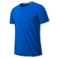 thumbnail image 2 of ZRGHAOYLQ Men Quick Dry Moisture Wicking Mens Gym Shirts Athletic T-Shirts Short Sleeve Solid Color Pullover Work Crew Neck Plus Size Work Tops Big Tall, 2 of 7