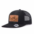 thumbnail image 2 of Vergiac Cowboy Horse Leather Patch Pattern Mesh Trucker Hat Men Adjustable Breathable Fashion Cap for Travel Outdoor Daily Outfit Matching, 2 of 6