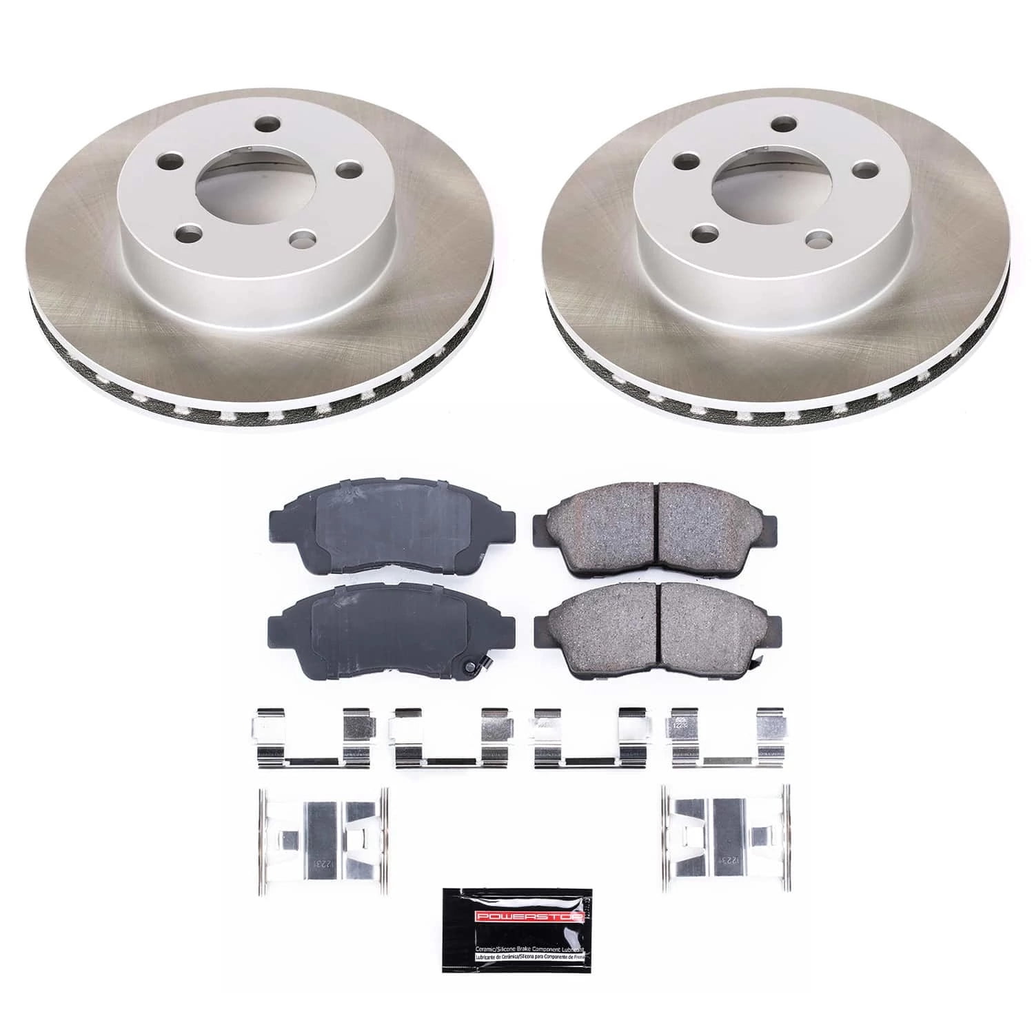 PowerStop Front Semi-Coated Rotor and Low-Dust Ceramic Brake Pad Kit SC1860