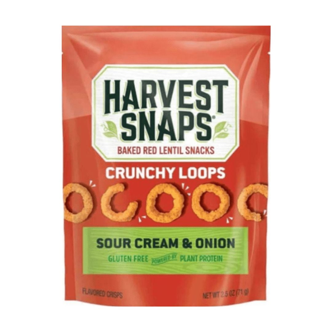 Harvest Snaps Baked Red Lentil Snacks Sour Cream & Onion 2.5 oz | 4 Count Multipack | Gluten Free, Plant-Based Protein, Crunchy Healthy Snack, Non-GMO, Vegetarian Friendly