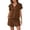 Z-Brown16, variant on Womens Summer 2 Piece Sweater Sets Short Sleeve Lapel With Zipper Solid Color Outfits Spring Summer Fall Comfortable Relaxed Fit For Everyday Wear Ladies Two Piece Shorts Outfits