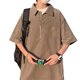 thumbnail image 4 of Camisa de manga corta bordada con cremallera para hombre Blusa informal simple con cuello vuelto para fiesta de citas Marrón L, 4 of 8