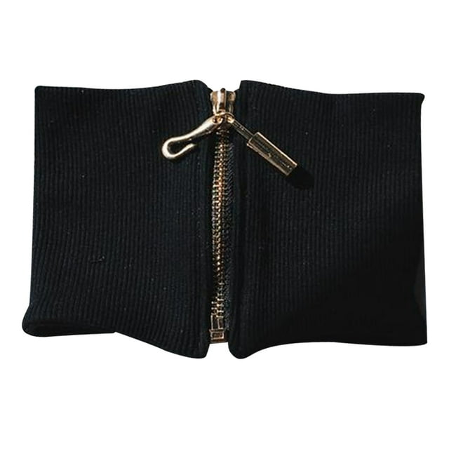 Coofit Collier Ras-du-Cou pour Femmes à Faux Col, Design Créatif avec Fermeture Éclair, Col à Revers Détachable