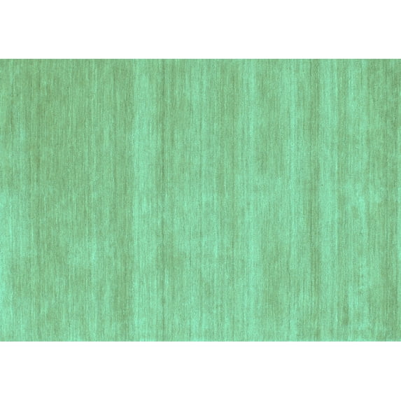 Ahgly Company Indoor Rectangle Solid Turquoise Blue Modern Area Rugs, 7' x 10'