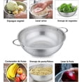 thumbnail image 4 of Juego de 3 Coladores de Acero Inoxidable, Coladores de Cocina, Escurridor de Comida, Escurridor de Pasta y Verduras, Juego de Colador Microperforado con Mango y Base para Escurrir, 4 of 7