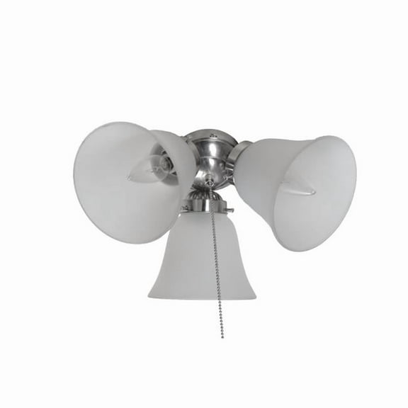 6.25 in. 3 Light Ceiling Fan Light Kit with Wattage Limiter - Satin Nickel