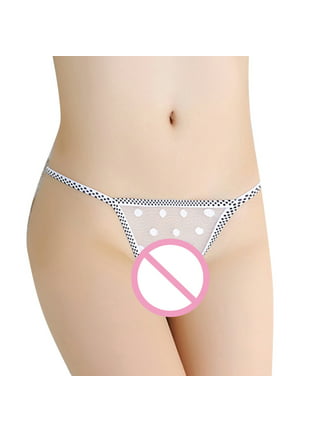 Women Dot Print Underwear G-string Thongs Transparent Panties Sexy T-back  Briefs