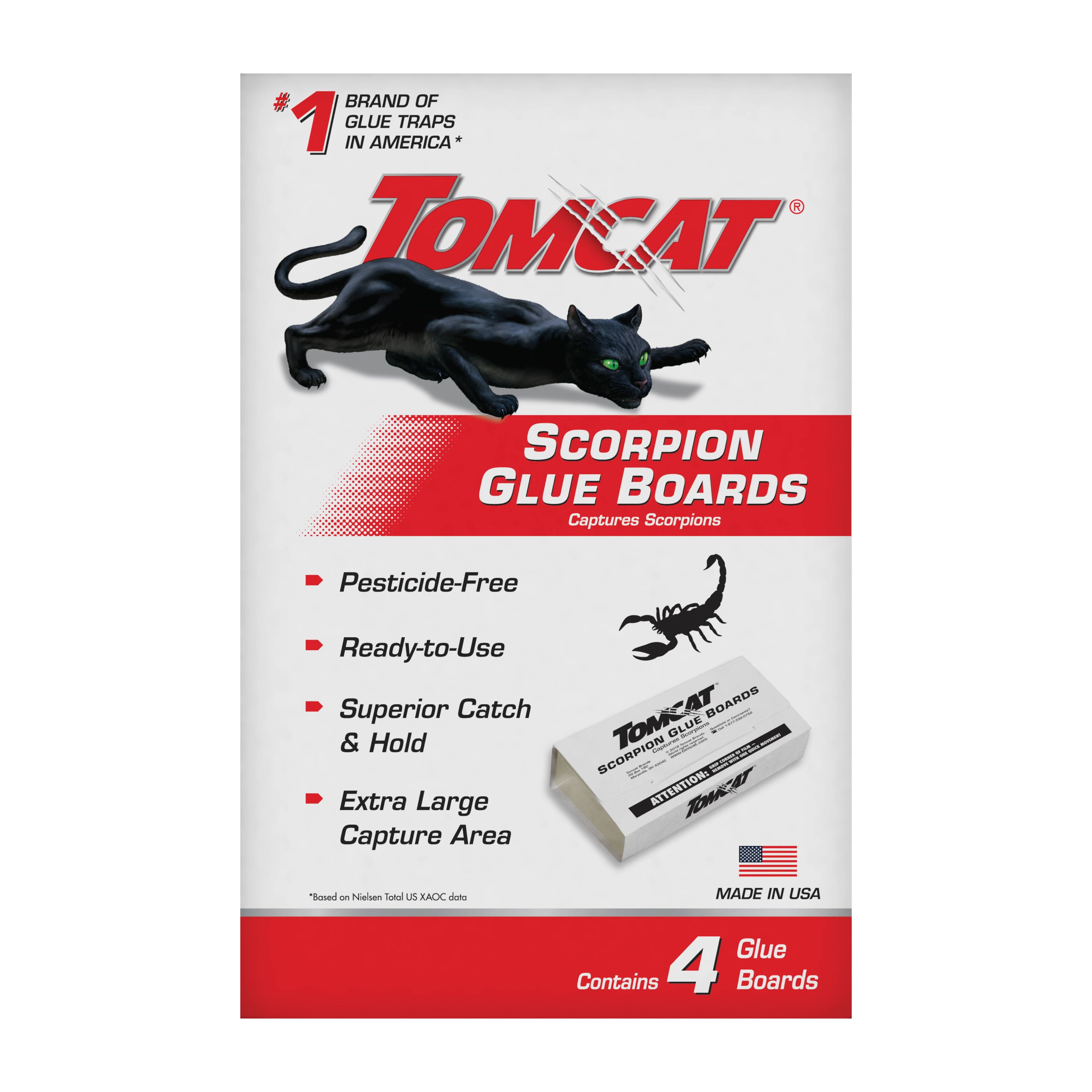 (2 pack) Tomcat Scorpion Glue Boards with an Extra-Large Capture Area, 4 Glue Boards