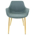 thumbnail image 2 of Markley Modern Leather Dining Arm Chair With Gold Metal Legs - Peacock Blue, 2 of 7