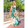 thumbnail image 4 of Women'S Square Neck Sleeveless Floral Flowy Long Dress A Line Maxi Dress Green XXL, 4 of 8