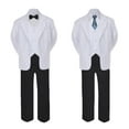 thumbnail image 2 of 6pc Baby Toddler Boy Teen Formal Black & White Suit Set Satin Necktie Sm-20, 2 of 4