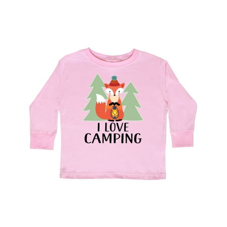

Inktastic I Love Camping Woodland Fox Gift Toddler Boy or Toddler Girl Long Sleeve T-Shirt