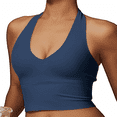 thumbnail image 1 of Estbridge Women‘s Halter Sports Bra For Workout U Neck Yoga Bra Padded Wireless, 1 of 17