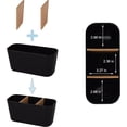 thumbnail image 3 of Soportes para cepillos de dientes para baños, organización de cepillos de dientes de bambú con 3 ranuras, organizador de mostrador de baño, encimera, negro, 3 of 5