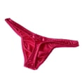 thumbnail image 5 of BKQCNKM Thongs Crotchless Panties underwear Panties Men's Comfortable Satin Underwear Men's Underwear Panties Hot Pink One Size, 5 of 5