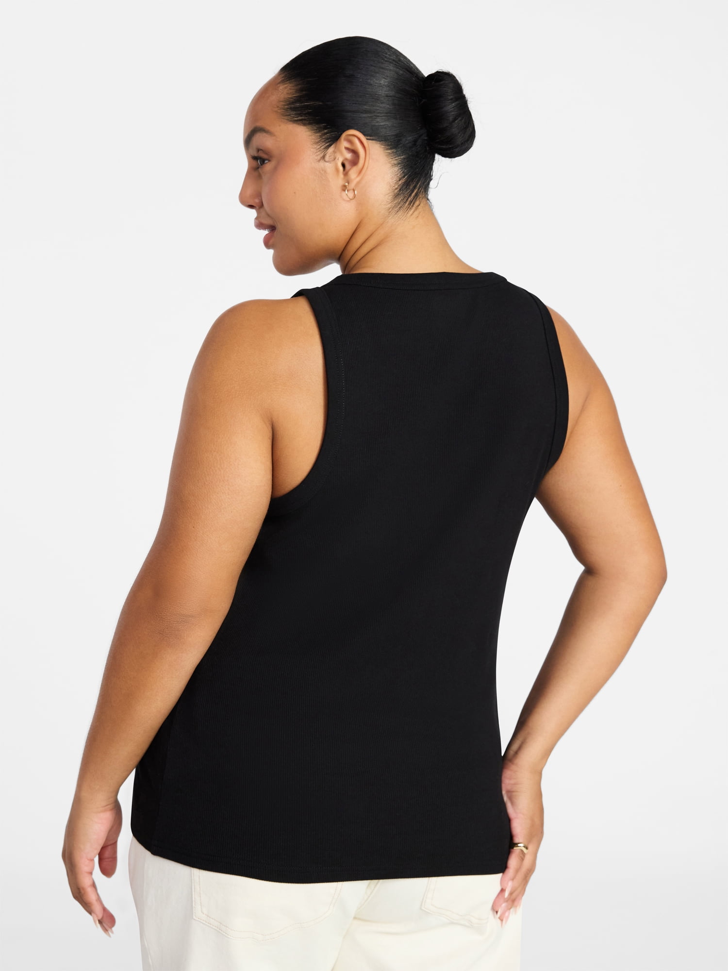 Terra & Sky Women's Plus Sleeveless Ribbed Scoop Neck Tank Top, Sizes 0X-5X