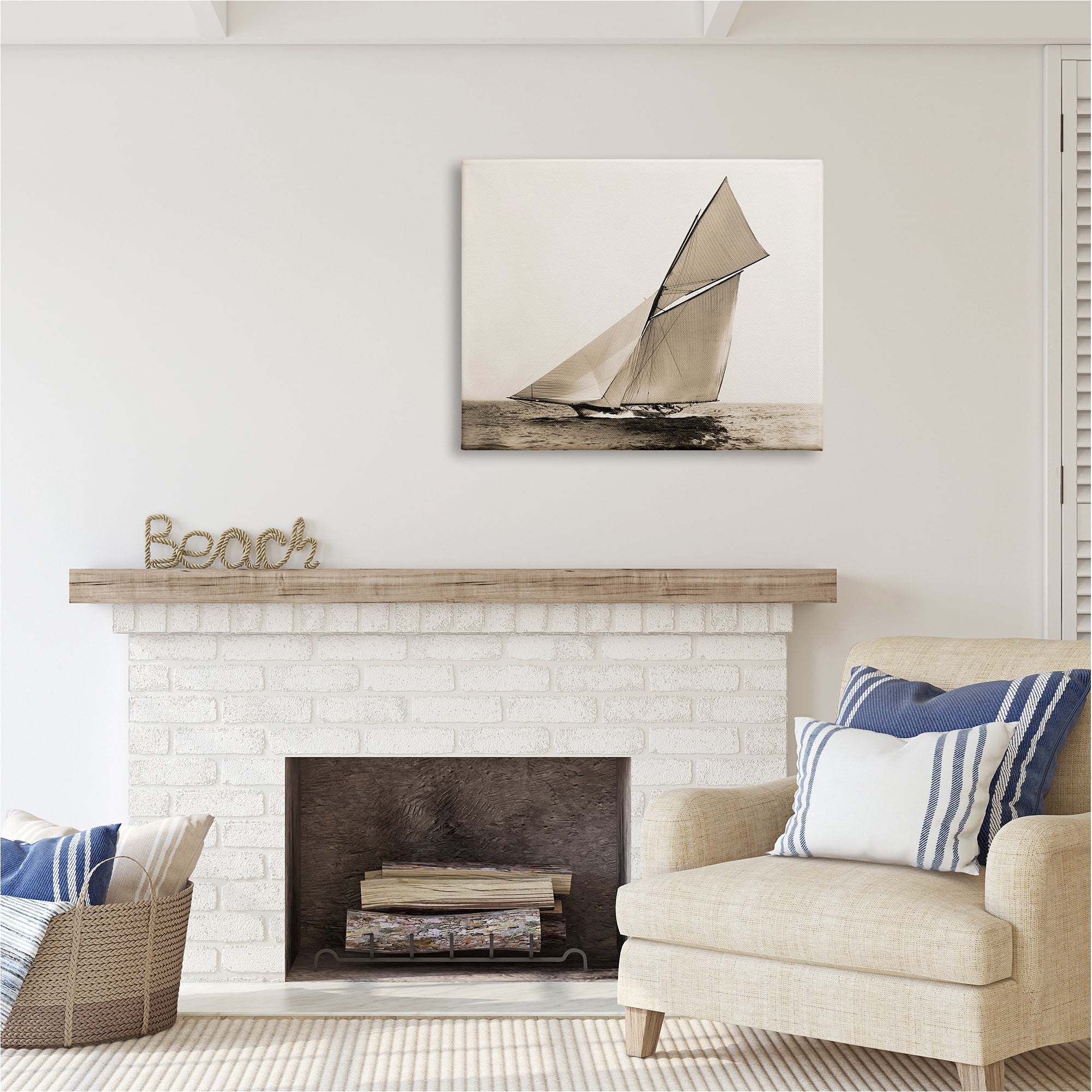 Stupell Industries Vintage Ship on Ocean Transportation Photography Gallery Wrapped Canvas Art Print Wall Art, 40 x 30