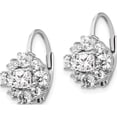 thumbnail image 2 of Sterling Silver Cheryl M Rhodium-Plated Fancy Cz Leverback Earrings (15 X 10) Made In China qcm119, 2 of 5