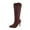 Coffee, variant on XUNKUSGA Knee High Boots Fashion Pointed Toe Stiletto Side Tall Boots Comfortable Vegan Suede Boots for Women Casual Winter Booties for Women with Rear Zipper 5.5-9 Coffee